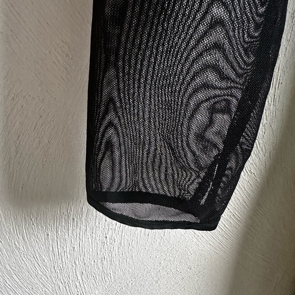 Talbots black dress sheer long sleeves, satin ribbon @ waist simple & elegant - Picture 5 of 10